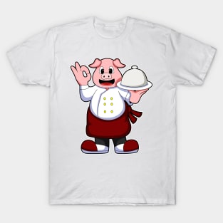 Pig as Cook with Cooking apron & Serving plate T-Shirt